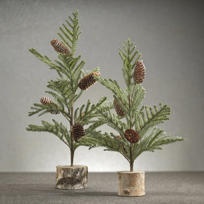 Spruce Tree with Small Pine Cones on Birch Base - Seasonal & Holiday Decorations by Carlyle Avenue