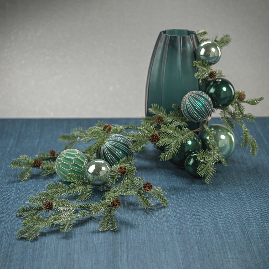 Frosted Spruce Garland w/Pinecones