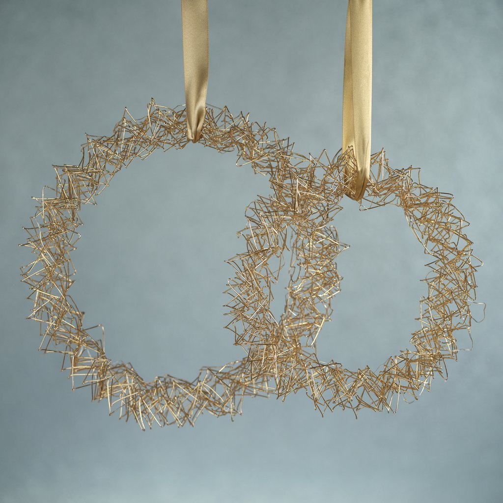 Gold Holiday Wire LED Wreath