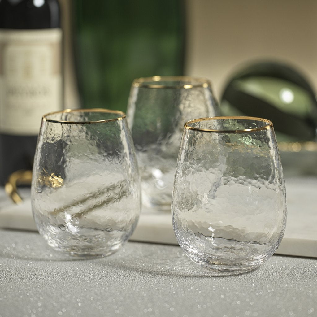 Negroni Hammered Stemless Glass - Set of 4