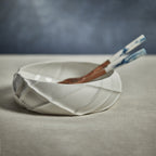 Belize Ridged Bowl - White - Bowls by Carlyle Avenue