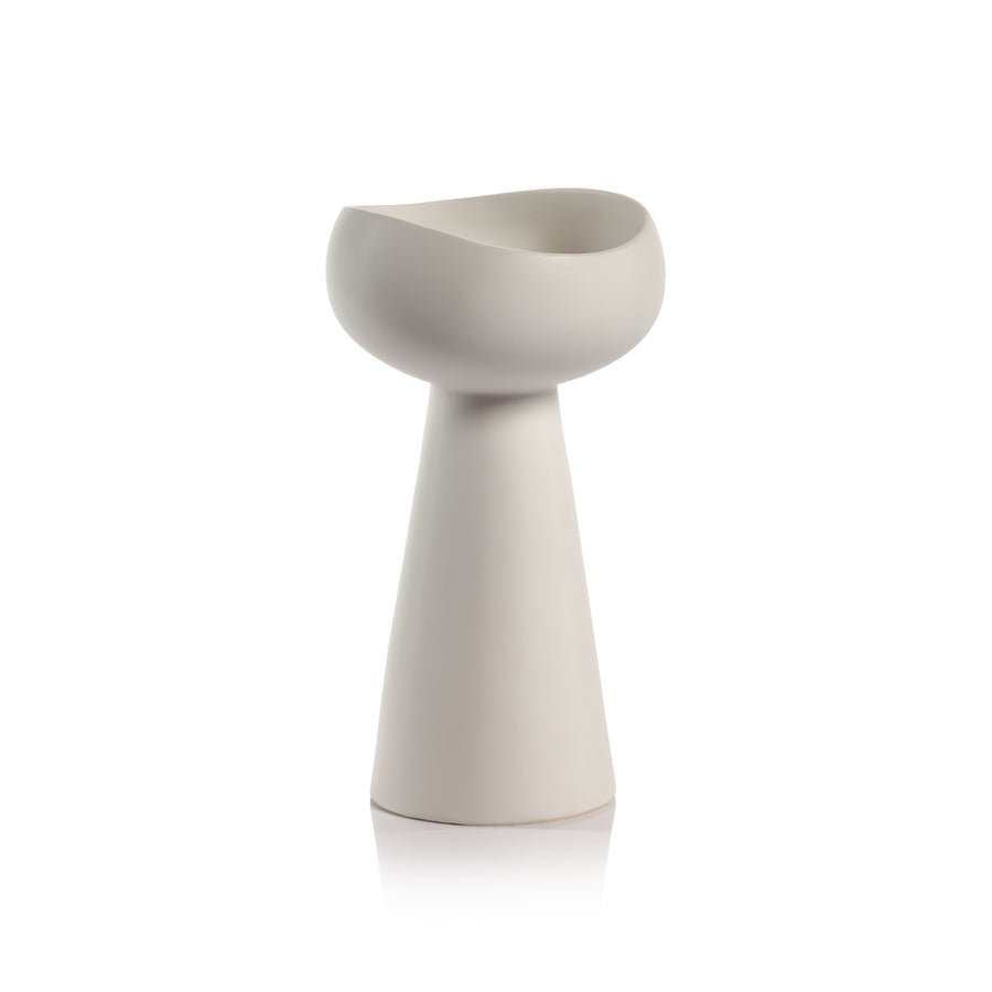 Laguna Ceramic Dual Taper/Pillar Holder - White - Candle Holders by Carlyle Avenue