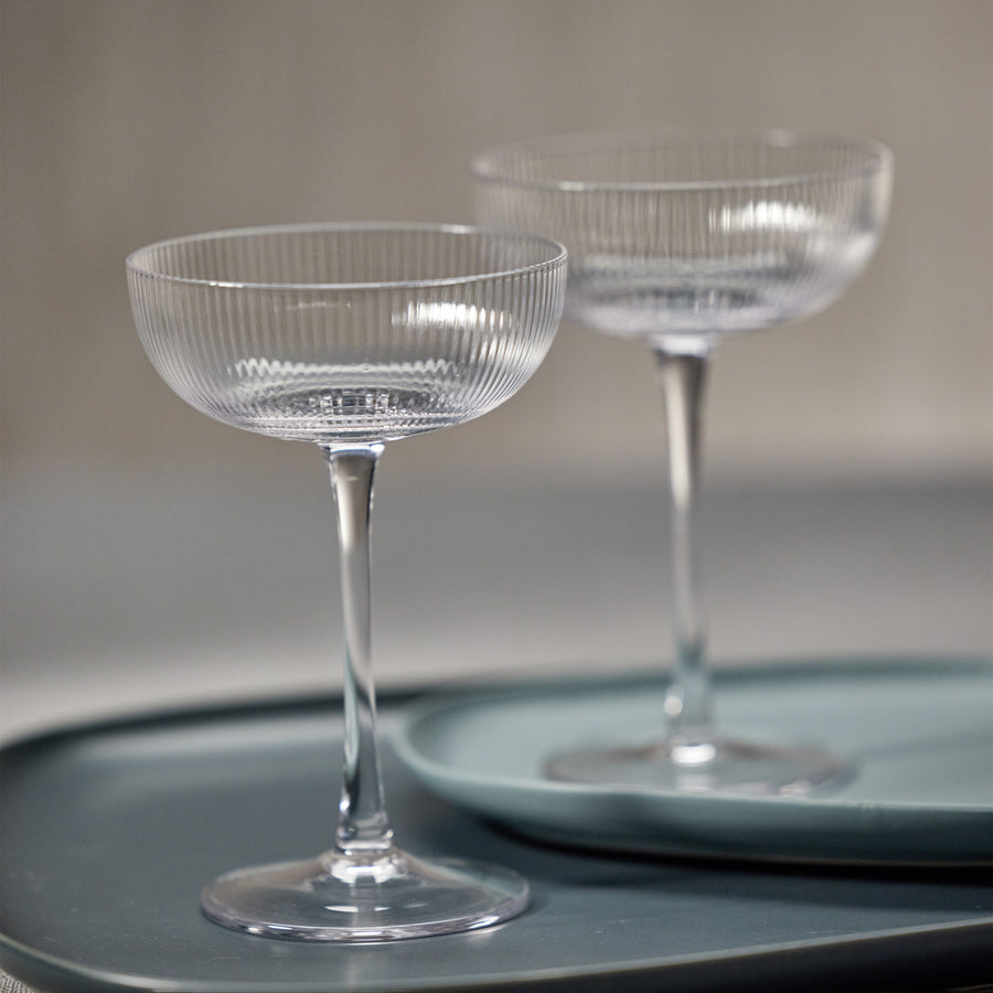 Amethyst Malden Optic Martini Glasses, Set of 4 by Zodax