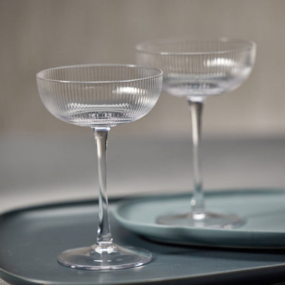 Optic Design Martini Glass - S/4 - Drinkware Sets by Carlyle Avenue