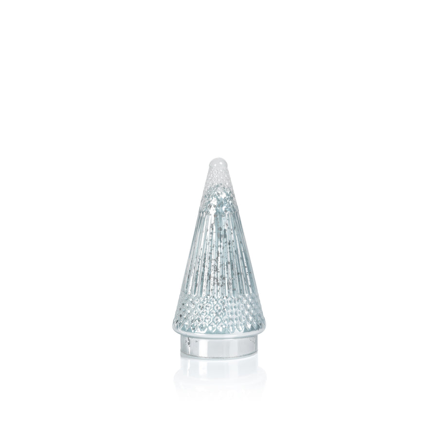 Siberian Antique Glass LED Tree - White Silver