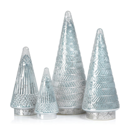 Siberian Antique Glass LED Tree - White Silver - Seasonal & Holiday Decorations by Carlyle Avenue
