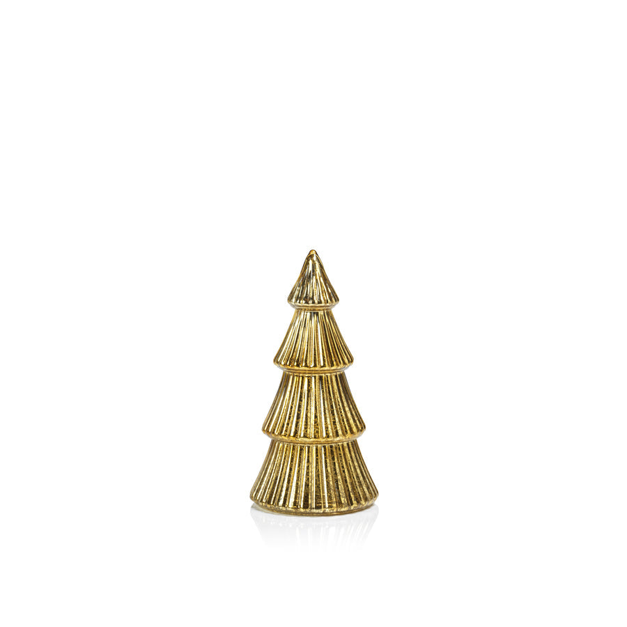 LED Ribbed Antique Tree - Gold