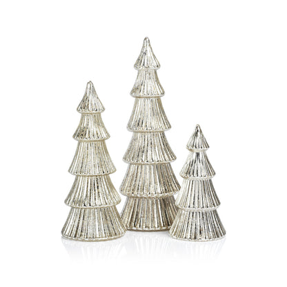 LED Ribbed Antique Tree - Silver - Christmas Decor by Carlyle Avenue