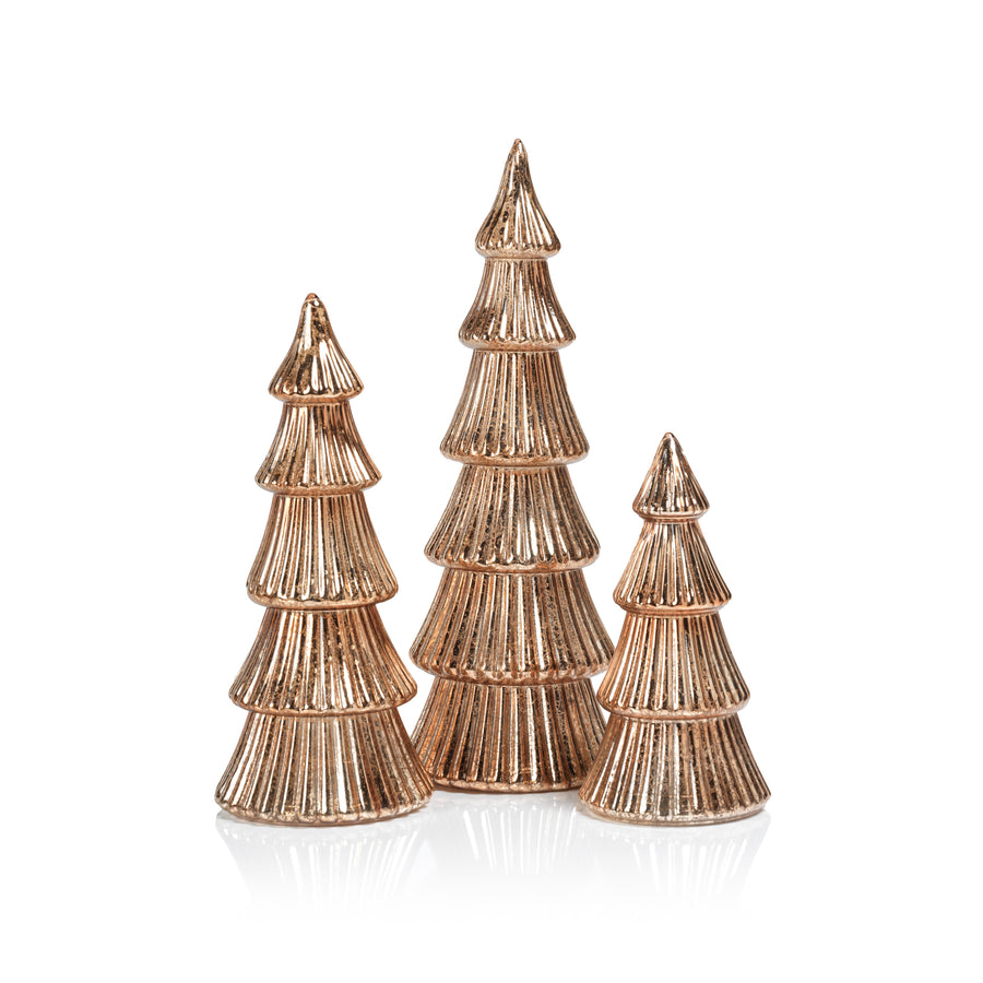 Rose Gold Color Tree LED Ribbed Antique Tree - Rose Gold – CARLYLE AVENUE