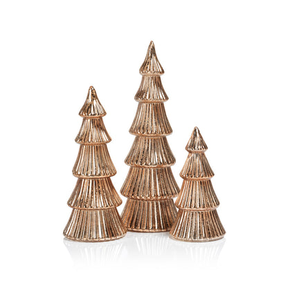 LED Ribbed Antique Tree - Rose Gold - Christmas Decor by Carlyle Avenue