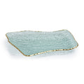 Textured Rectangular Organic Shape Plate w/Jagged Gold Rim - Tableware by Carlyle Avenue