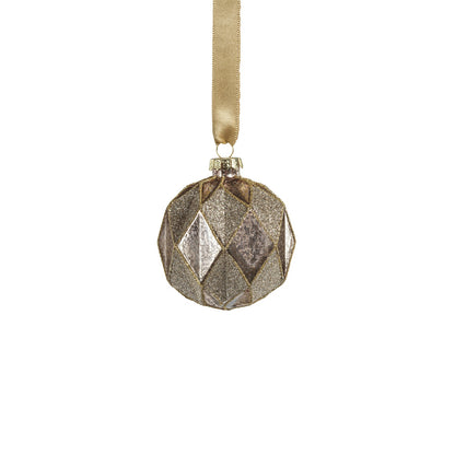 Gold Blush Harlequin Glass Ornament - Ornaments by Carlyle Avenue