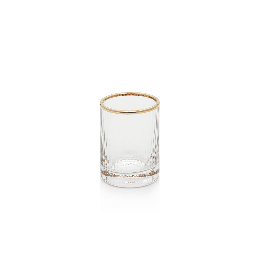 Optic Champagne Flute with Gold Rim