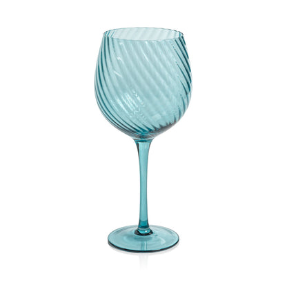 Savoy Optic Swirl Glassware - Blue - Drinkware Sets by Carlyle Avenue