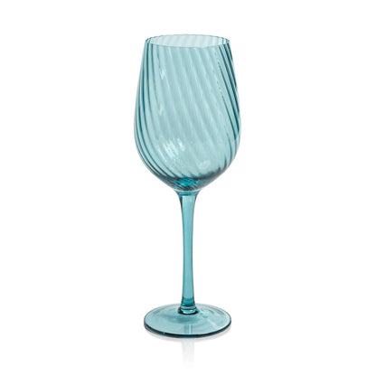Savoy Optic Swirl Glassware - Blue - Drinkware Sets by Carlyle Avenue