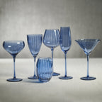 Madeleine Optic Glassware Collection - Blue Azure - Glassware by Carlyle Avenue