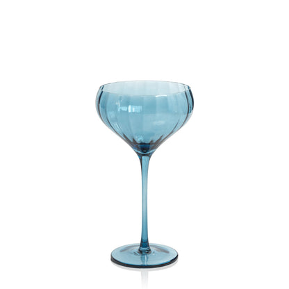 Madeleine Optic Glassware Collection - Blue Azure - Glassware by Carlyle Avenue