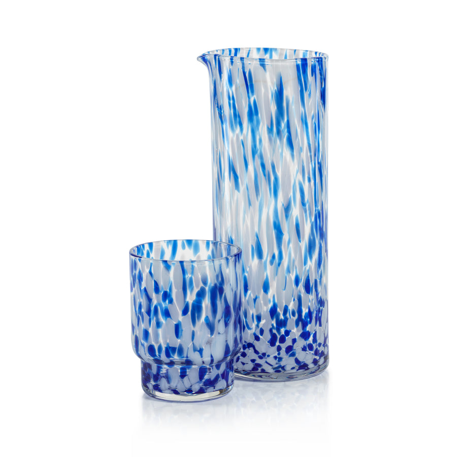 Amalfi Tortoise Glassware - White & Blue