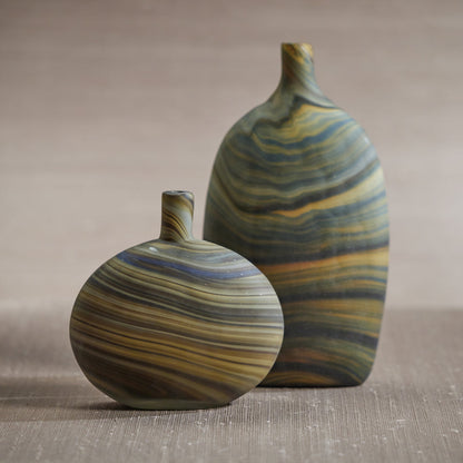 Lucca Marbleized Glass Vase - Vases by Carlyle Avenue