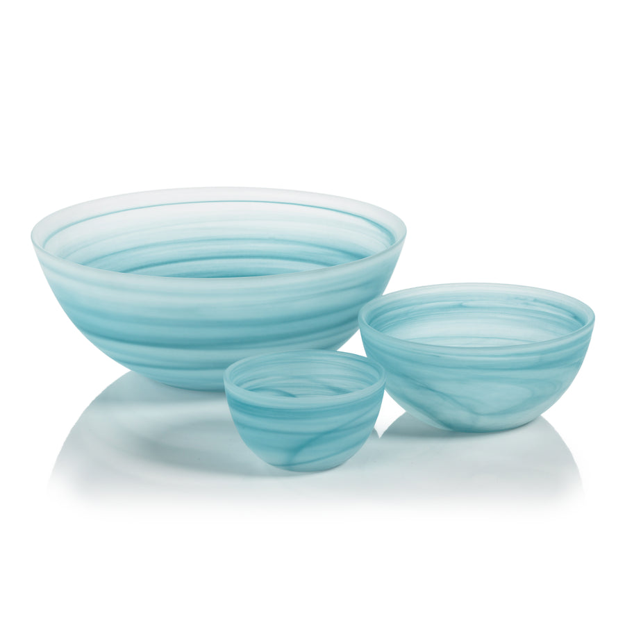 Azur Alabaster Glass Bowl