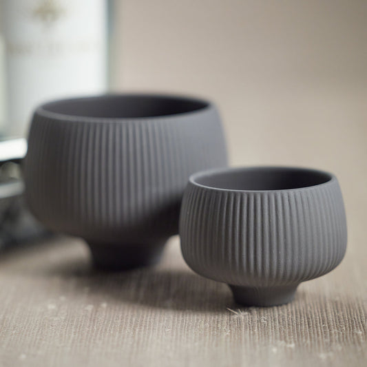 Ridged Condiment Bowl - Matte Charcoal - Bowls by Carlyle Avenue