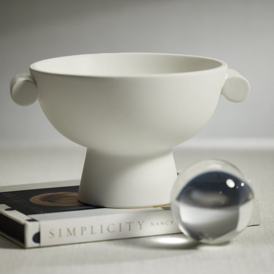 Baden Matte White Ceramic Bowl