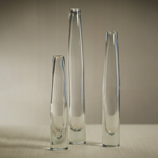 Tate Slim Glass Vase - Clear - Vases by Carlyle Avenue