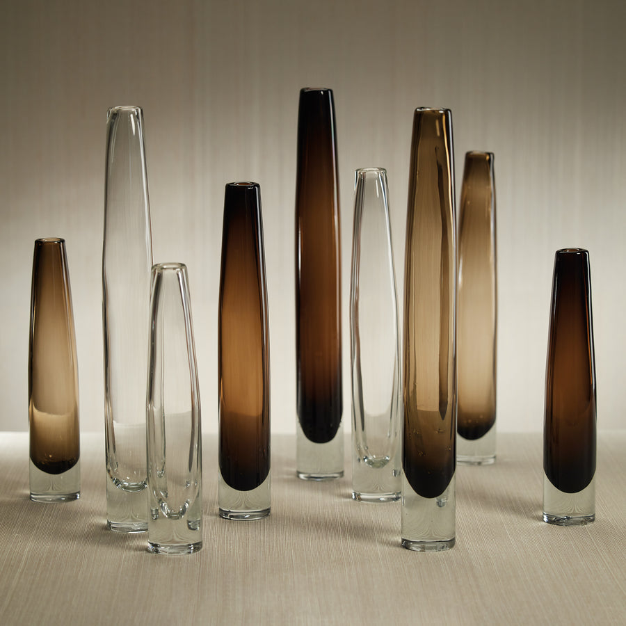 Tate Slim Glass Vase - Amber