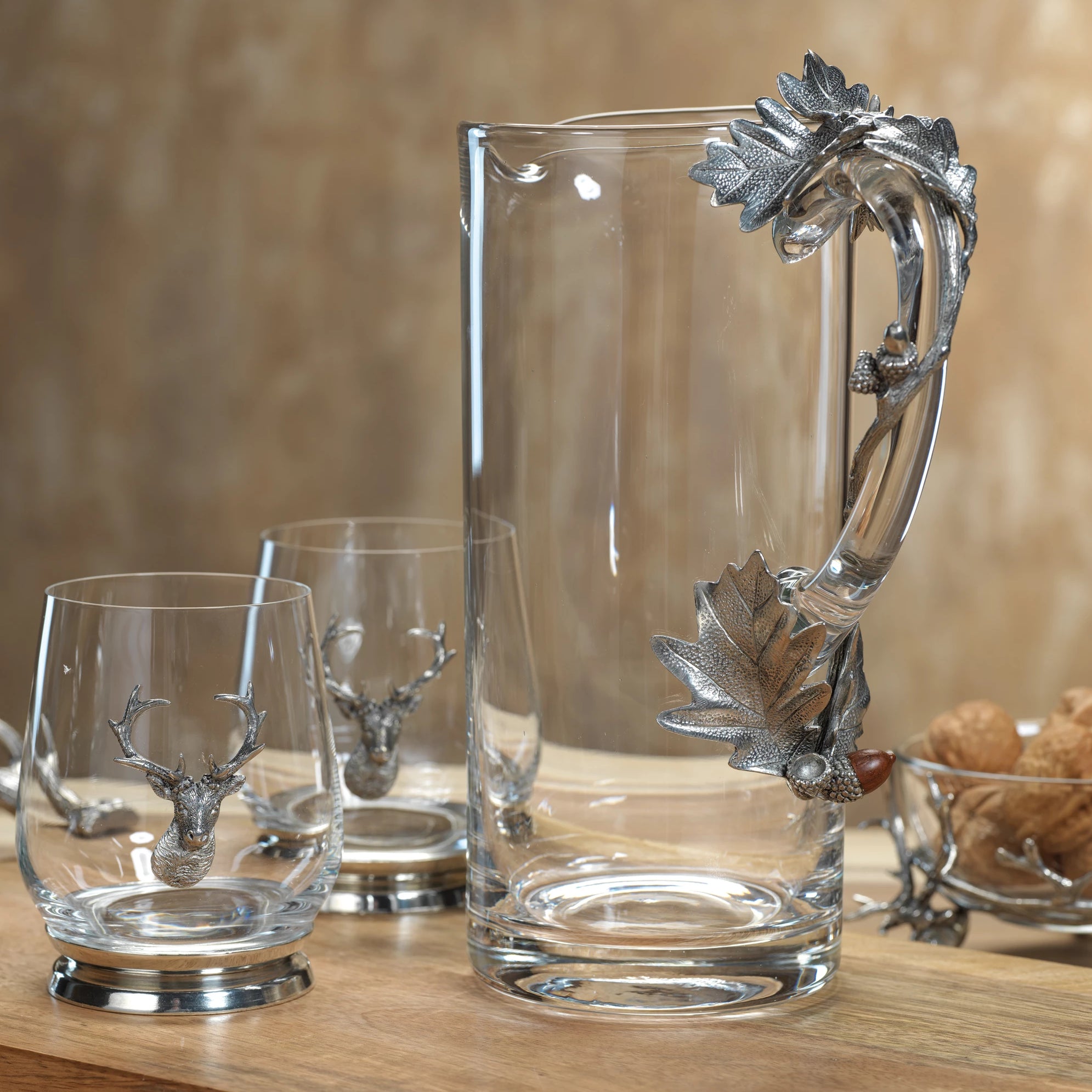 St. Anton Pewter and Glass Pitcher and Tumblers - CARLYLE AVENUE