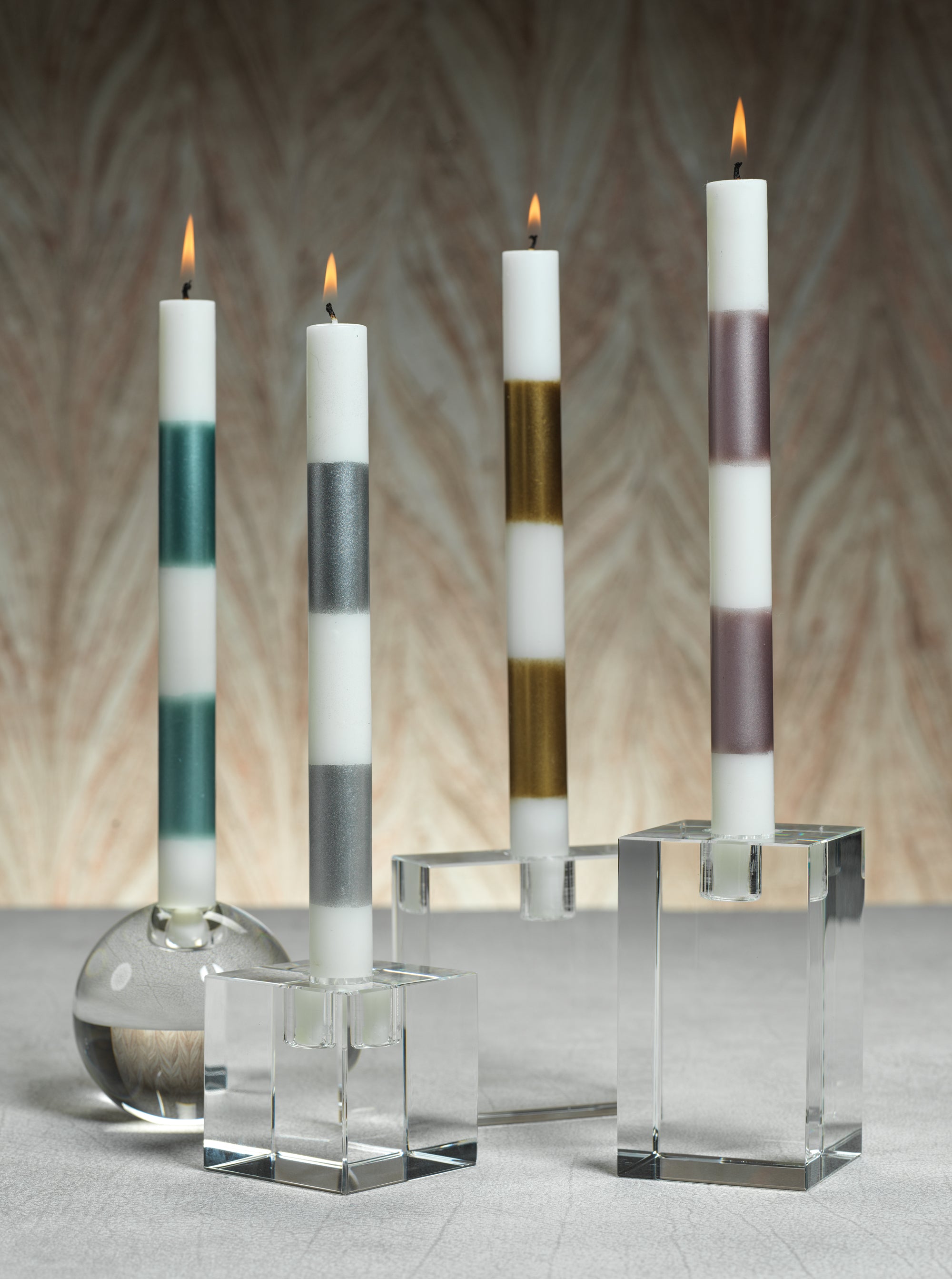 Modern & Festive Metallic Formal Taper Candles - Box of 6 - CARLYLE AVENUE
