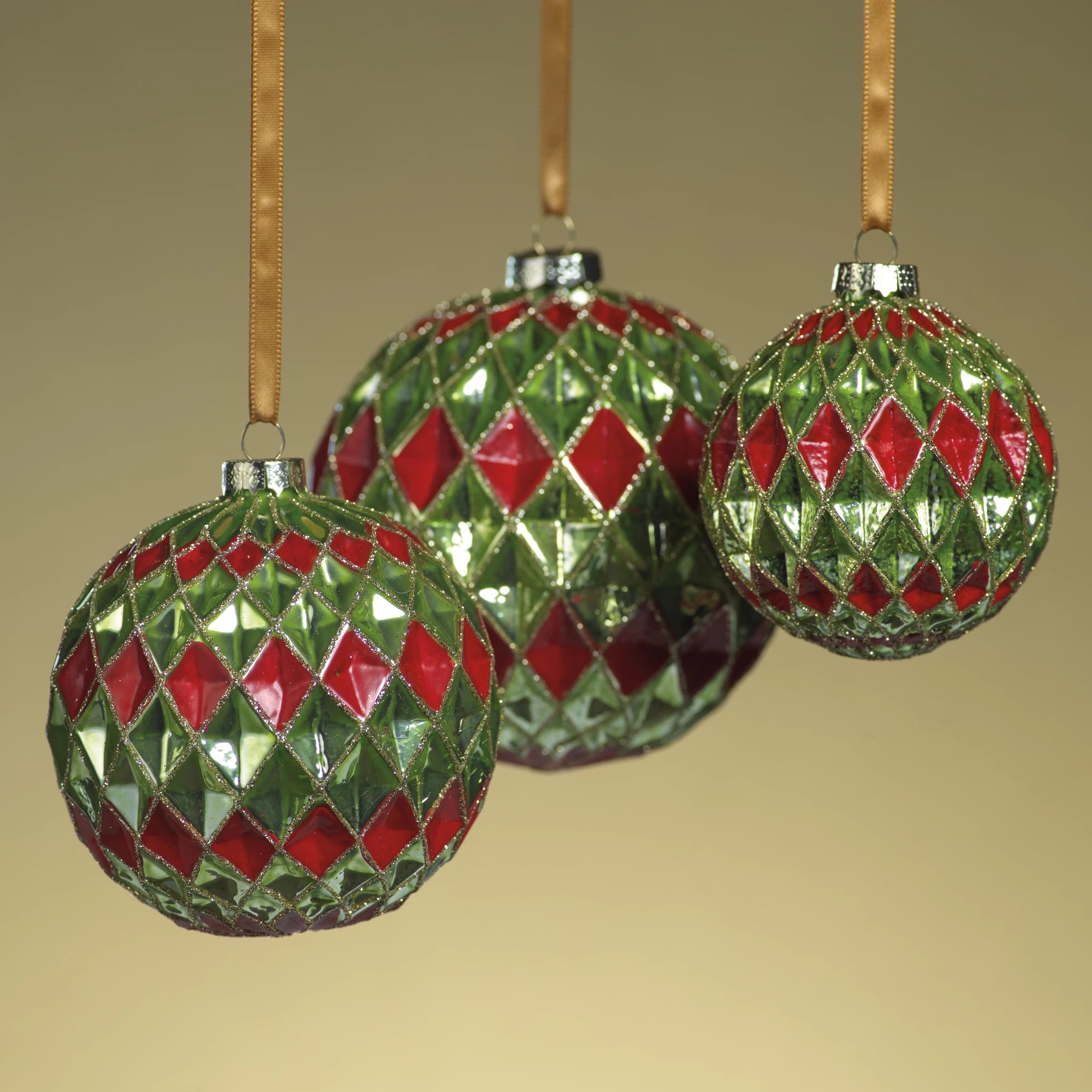 Carnival Ball Ornament - Green & Red - CARLYLE AVENUE