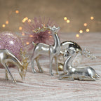 Decorative Silver Reindeer in Assorted Sizes - Set of 3 - Holiday Decor by Carlyle Avenue