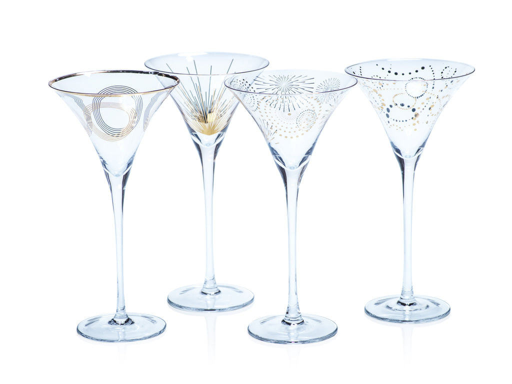 Celebration Martini Glass Assortment, Set of 4 - Drinkware by Carlyle Avenue