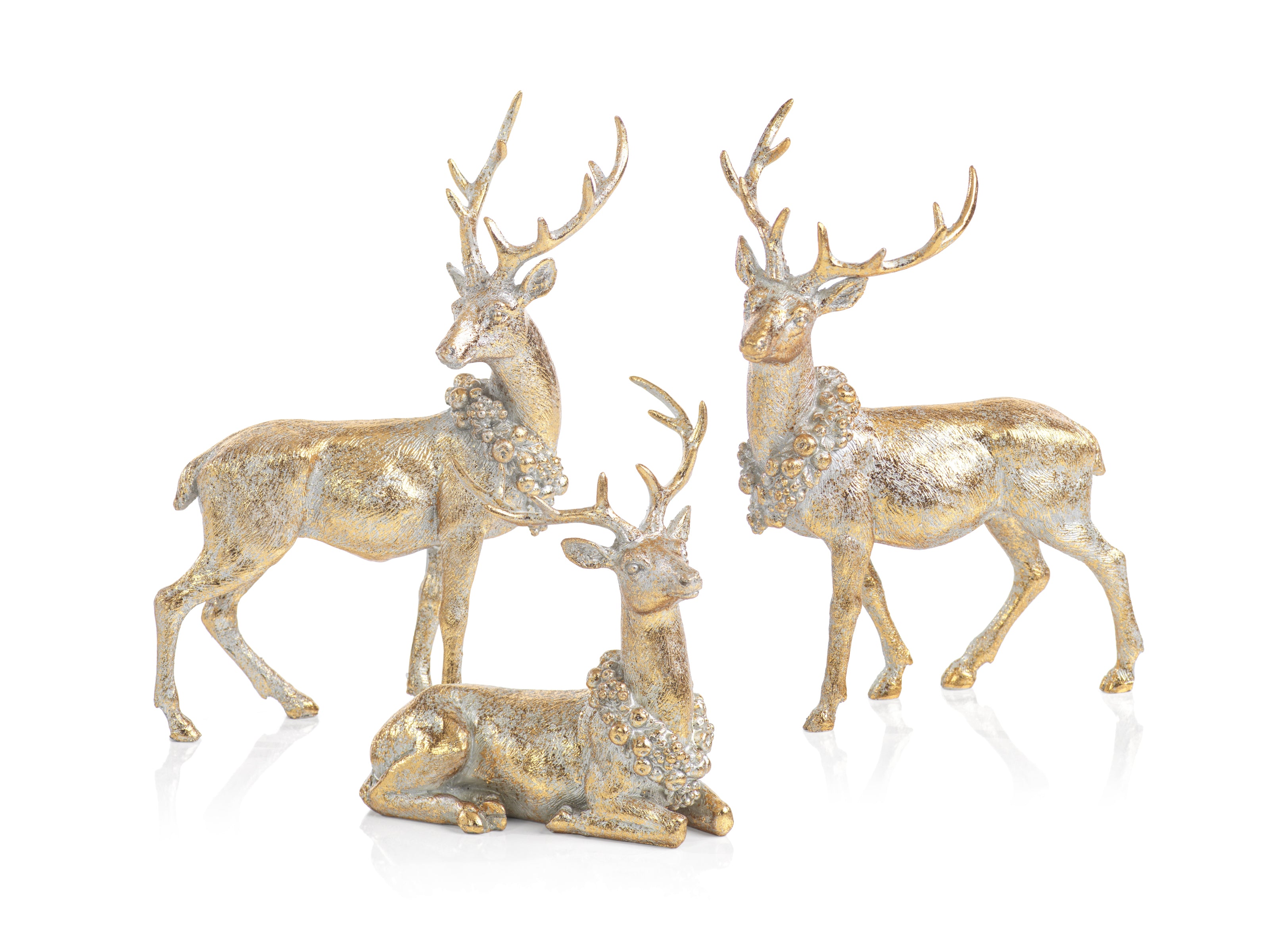 Assorted Deer w/ Ornamental Wreath - s/3 - CARLYLE AVENUE