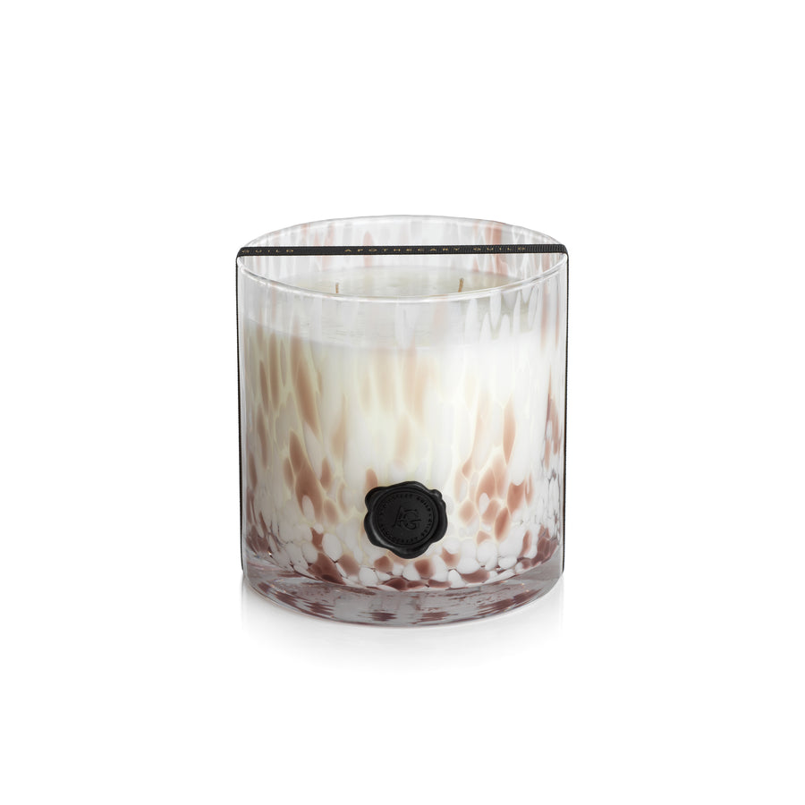 AG Opal Glass Candle - White & Taupe - Rio de Janeiro - Candles by Carlyle Avenue