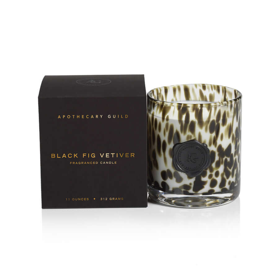 AG Opal Glass Candle - Black - Fig Vetiver - Candles by Carlyle Avenue