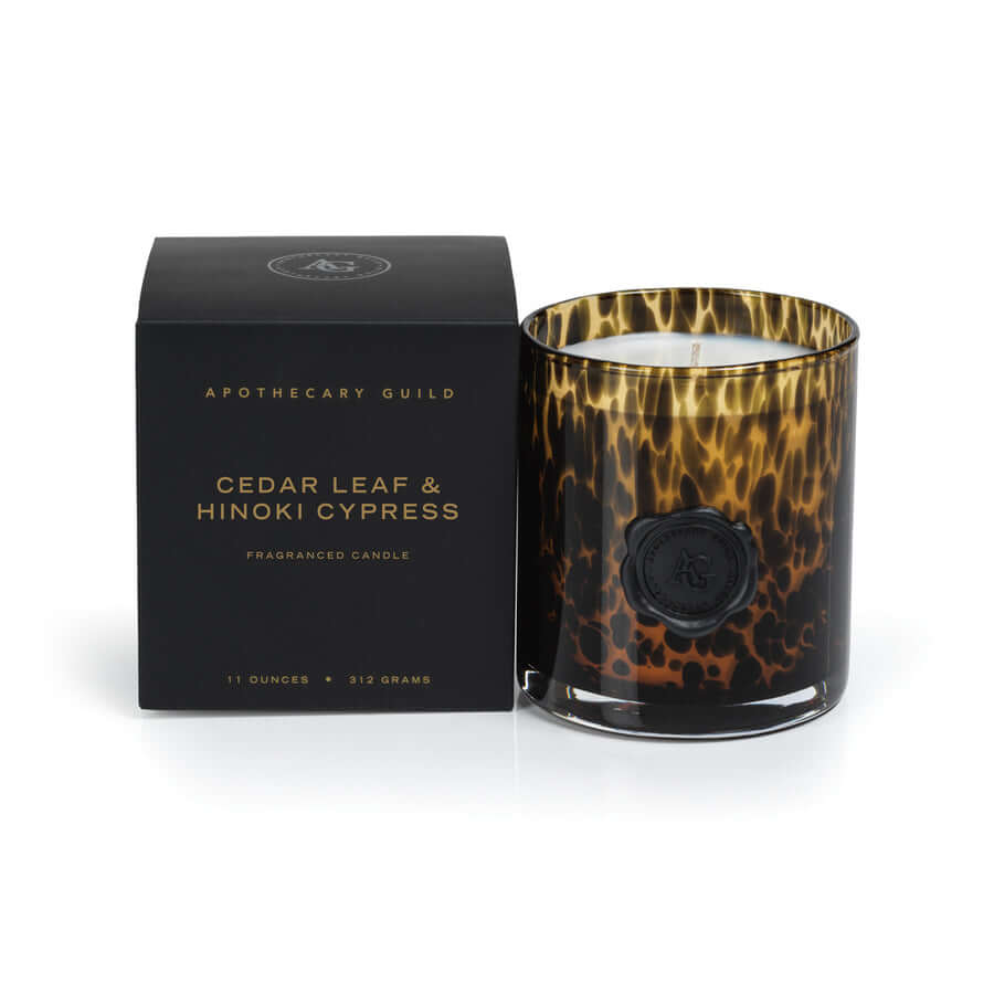 AG Opal Glass Candle - Amber & Black - Candles by Carlyle Avenue