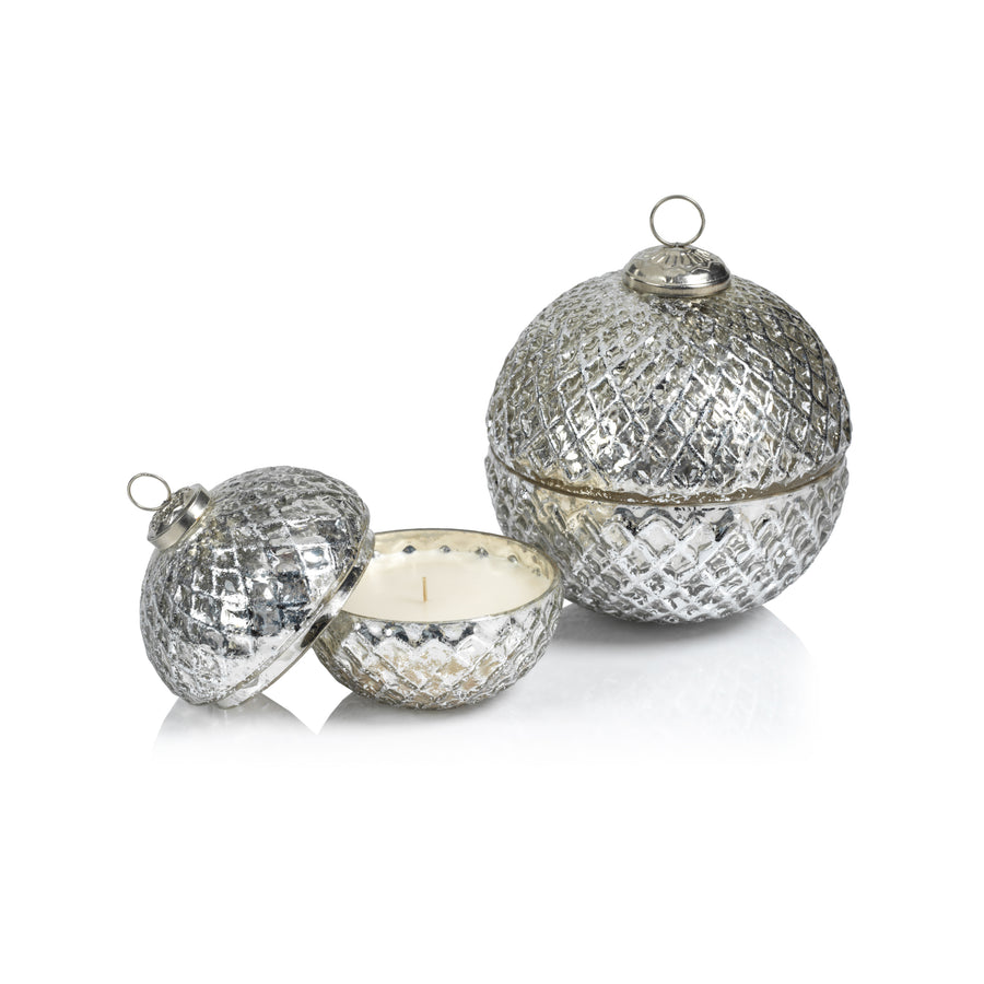 Beehive Ornament Scented Candle - Silver