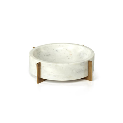White Marble Bowl w/Base - Bowls by Carlyle Avenue