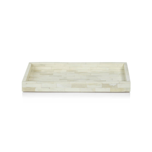 Maha White Bone Inlay Tray - Decorative Trays by Carlyle Avenue