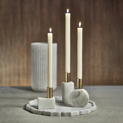 Marikina Marble Candle Holder - White - Candle Holders by Carlyle Avenue