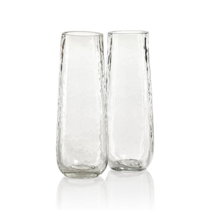 Artisan Hammered Stemless Flute - Set of 4 - Drinkware by Carlyle Avenue