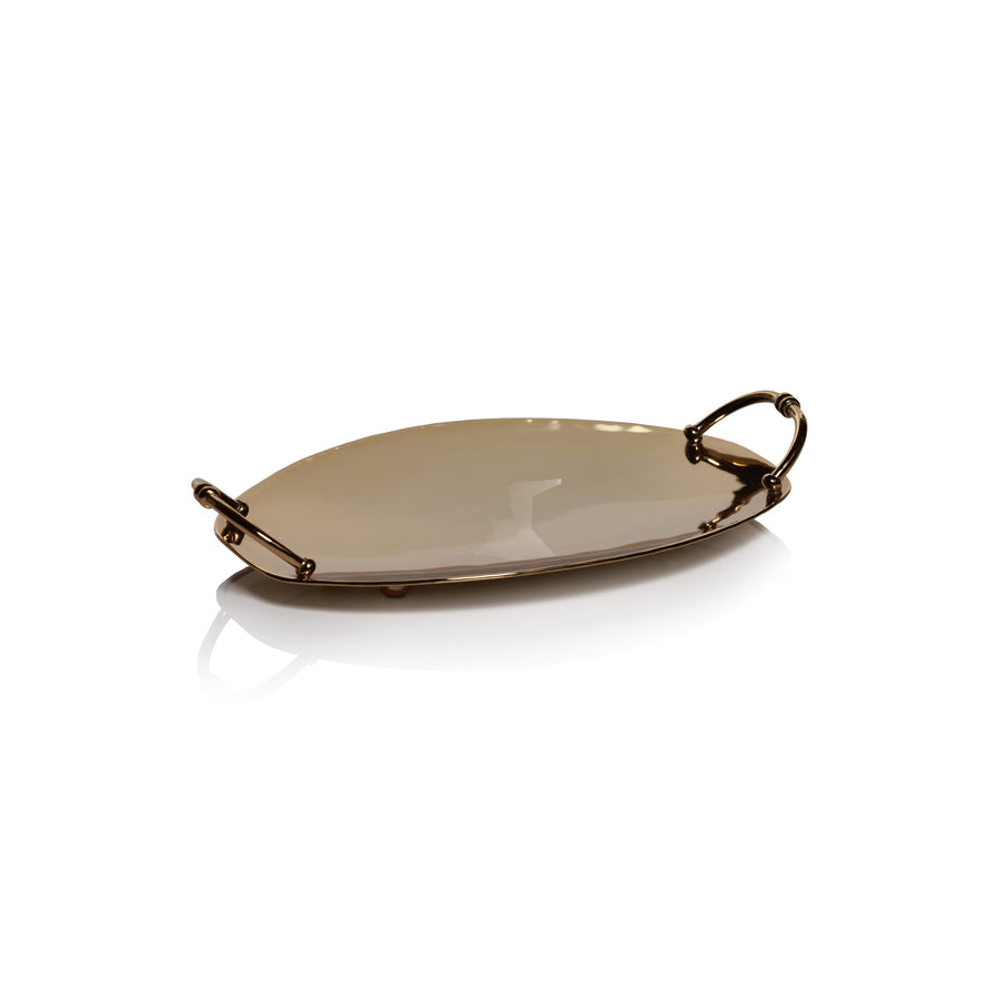 Alessia Oval Serving Tray - Gold