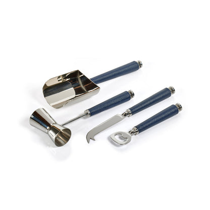 Laguna Nickel & Leather Bar Tool Set - Barware by Carlyle Avenue