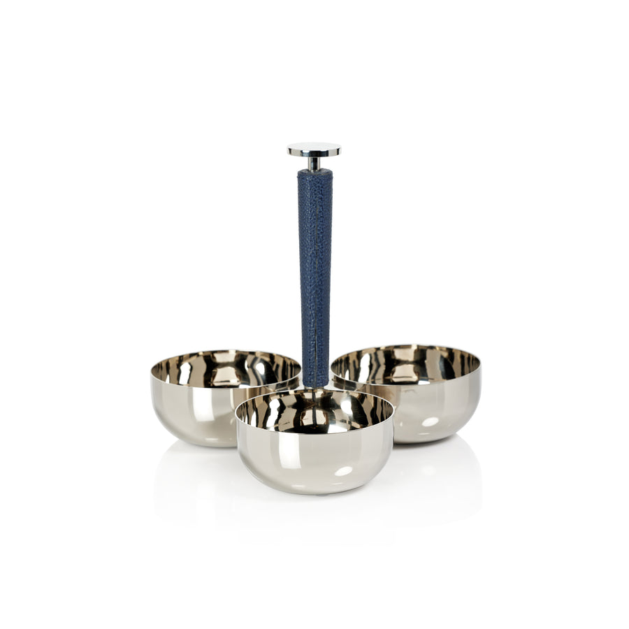 Laguna Nickel & Leather Condiment Set - Barware by Carlyle Avenue