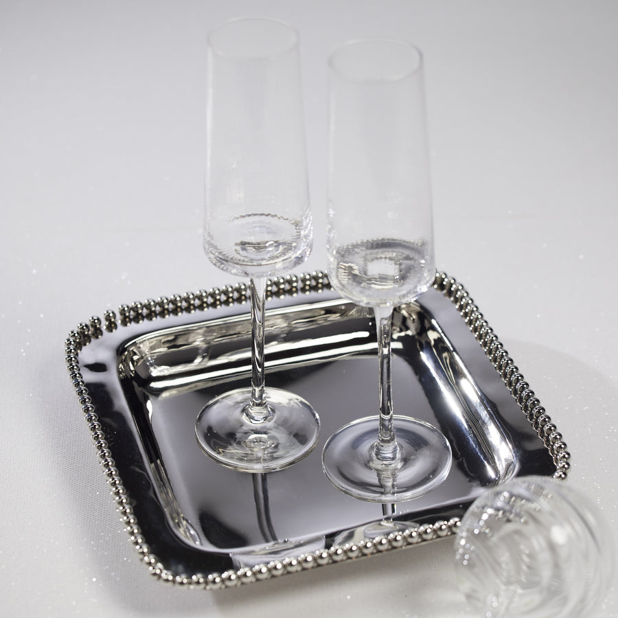 Beaded Metal Serving Tray - Small