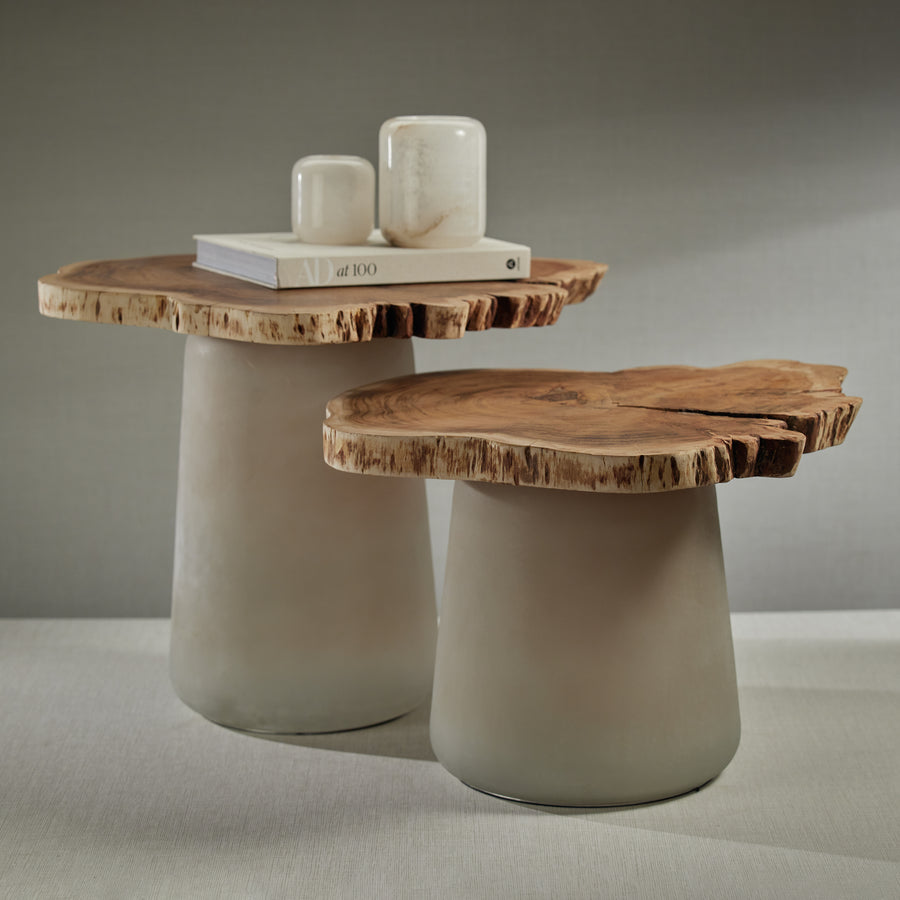 Ramatuelle Glass and Wood Accent Table