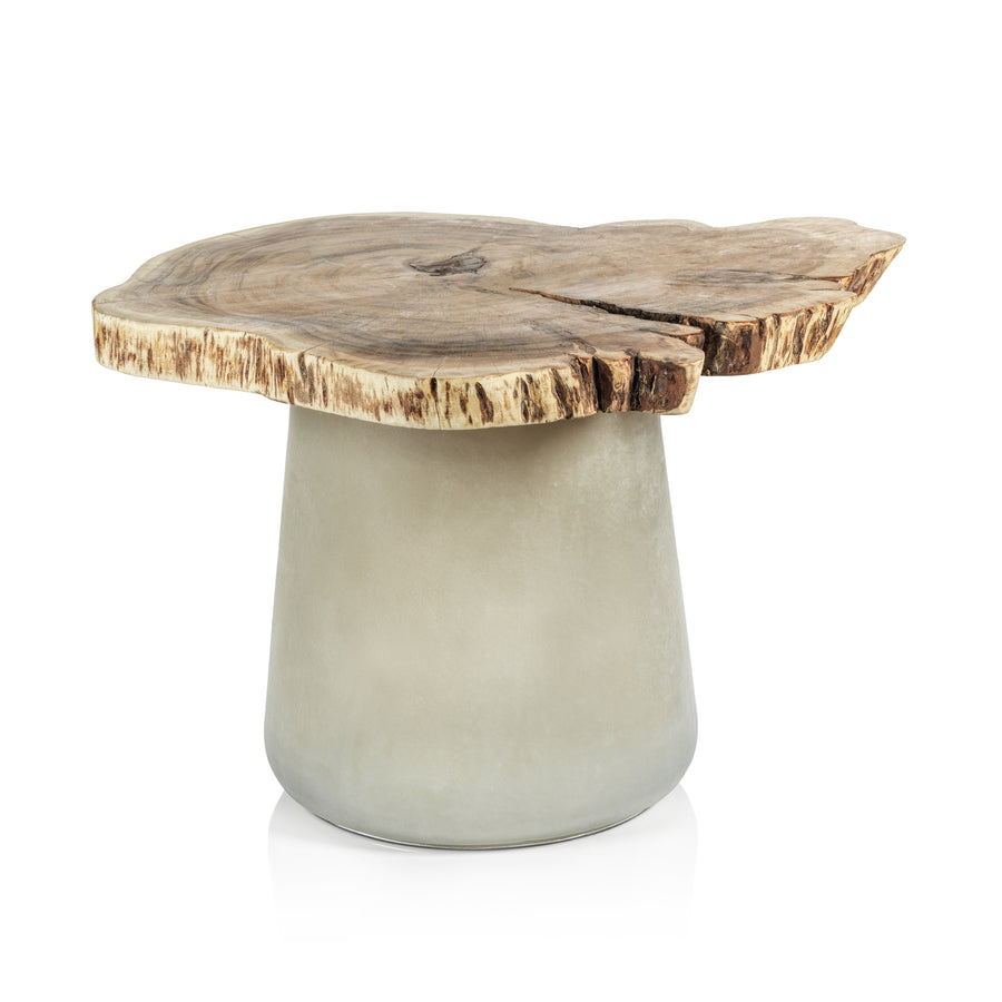 Ramatuelle Glass and Wood Accent Table