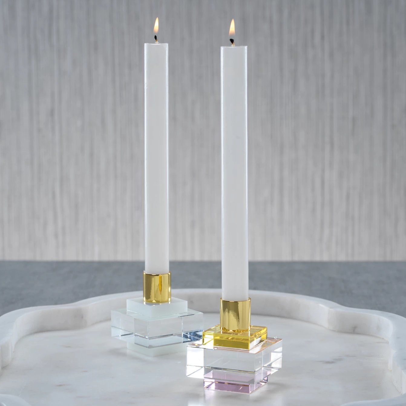 Vera Crystal Square Candle Holder - CARLYLE AVENUE