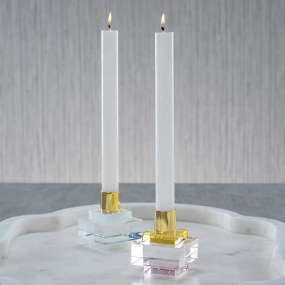 Vera Crystal Square Candle Holder - Taper Holder by Carlyle Avenue